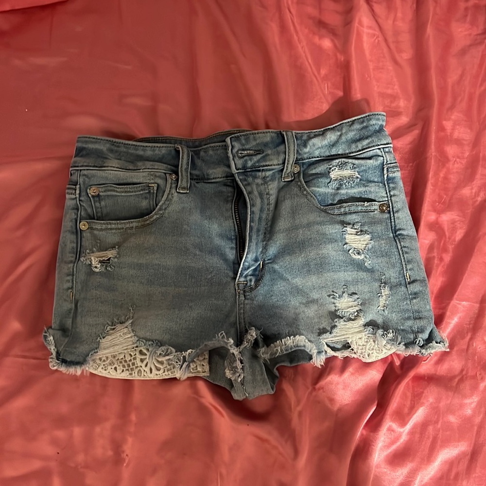 american eagle stretch denim shorts